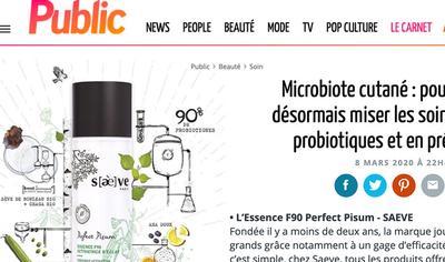 L'extraordinaire pouvoir des probiotiques et de l'Essence F90 expliqué dans Public - Saeve Paris